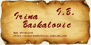 Irina Baškalović vizit kartica